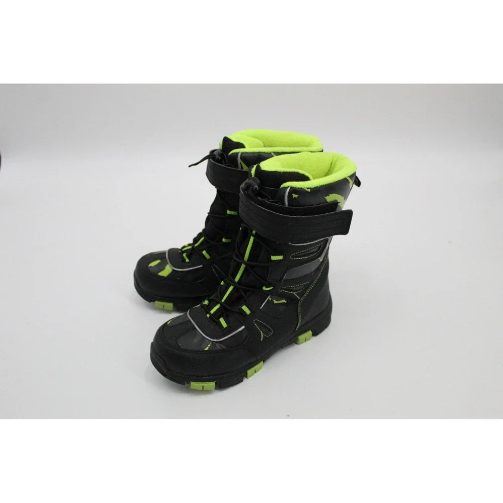 Quest Boys Menace Snow Boots Black Volt Green Size 4 QCWBB005-VLTCM Winter Gear